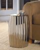 Dramatic Silver Ceramic Stool or Side Table