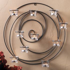 Endless Circles Iron Candle Wall Sconce