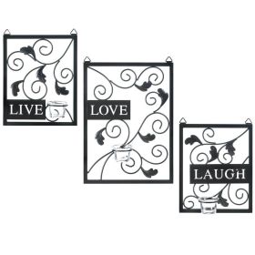 Live Laugh Love Candle Sconce Set