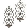 Iron Scrolled Wall Sconce Pair