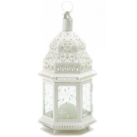 Vine Patterned Glass Garden Lantern - 12.5 inches