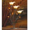 Three-Blossom Amber Lily Candle Holder