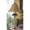 Rattan Palm Tree Table Lamp