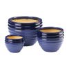 Two-Tone Blue Ceramic Planter Set