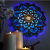 1pc Mandala Wooden Decorative Lamp Yoga Room LED Night Light Multilayered Laser Cut Carved Light Wall Decor For Home Living Room Bedroom Ornament - Pu