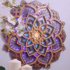 1pc Mandala Wooden Decorative Lamp Yoga Room LED Night Light Multilayered Laser Cut Carved Light Wall Decor For Home Living Room Bedroom Ornament - Pu