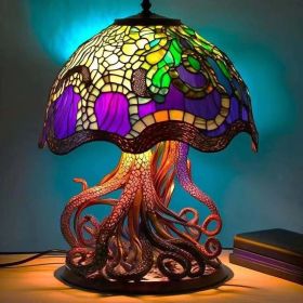 Colored Glass Plant Series Desk Lamp - Octopus desk lamp - Battery mounted version