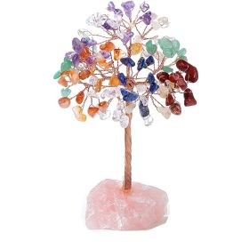 1pc Natural Crystal Tree Crystal Hair Ore Fluorite Base Rich Tree Chakra Amethyst Powder Crystal Ornaments - Amber