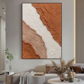 Handmade Textured Blush White and Brown Acrylic Painting Oversized Art Brush Stroke Modern Wall Art Extra Large Handmade Painting on Canvas Frameless