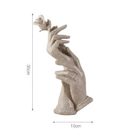 Home Decoration Resin Sculpture Statue Living Room Wine Cabinet Modern Fashion Hand-held Rose Ornaments Golden Crafts Gift - L-B