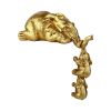 Golden Resin Elephant Sculpture Collectible Figurines Animal Ornaments Cute Bling Elephant Book Decor Presents Antique Gifts - Gold - CN