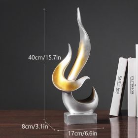 NORTHEUINS Resin Abstract Torch Figurines for Interior Home Living Room Bedroom Office Desktop Decoration Ornament Accessories - Silver