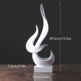 NORTHEUINS Resin Abstract Torch Figurines for Interior Home Living Room Bedroom Office Desktop Decoration Ornament Accessories - White