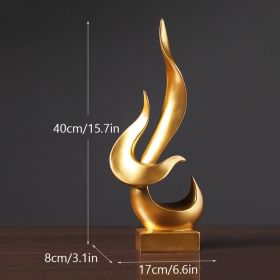 NORTHEUINS Resin Abstract Torch Figurines for Interior Home Living Room Bedroom Office Desktop Decoration Ornament Accessories - Golden