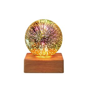 USB 3D Firework Crystals Ball Night Light Plug In Romantic Star LED Night Light Christmas Lights Christmas Home Decorations - 9x9x11.8cm - Starry sky