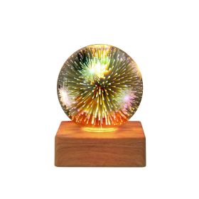 USB 3D Firework Crystals Ball Night Light Plug In Romantic Star LED Night Light Christmas Lights Christmas Home Decorations - 9x9x11.8cm - Fireworks