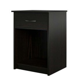 Classic Nightstand with Drawer, Black Oak - Espresso