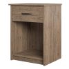 Classic Nightstand with Drawer, Black Oak - Rustic Oak