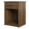 Classic Nightstand with Drawer, Black Oak - Walnut