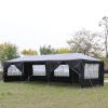 10'x30' Outdoor Party Tent with 8 Removable Sidewalls, Waterproof Canopy Patio Wedding Gazebo, Black - as picture