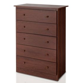 Functional Storage Organized Dresser with 5 Drawer - Brown