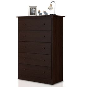 Functional Storage Organized Dresser with 5 Drawer - Dark Brown