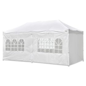 10X20ft EZ Pop Up Canopy Folding Gazebo/White - As pic