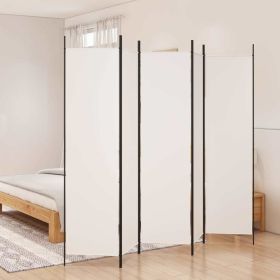 5-Panel Room Divider White 98.4"x78.7" Fabric - White