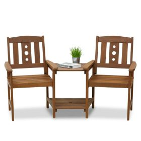 Outdoor hardwood chair set - Brown