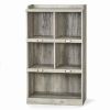 Modern Farmhouse 5 Cube Storage Bookcase with Name Plate, Rustic Gray Finish - rustic gray