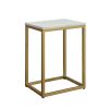 coffee table, white top, golden frame - white/gold