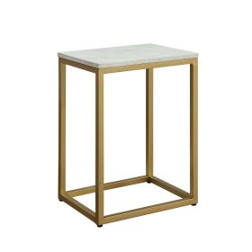 coffee table, white top, golden frame - white/gold