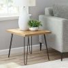 Hairpin Leg Square Side Table - Oak