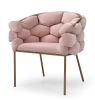 Modrest Debra Modern Pink Velvet Dining Chair - as Pic