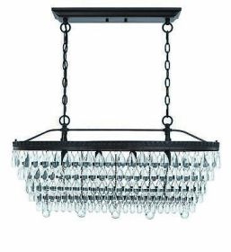 4-Light Oil Rubbed Bronze Chandelier with Crystal Accent - Default