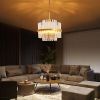 Modern American cylindrical crystal chandelier-4 bulbs -E12 lamp holder - Default