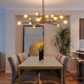 Modern American chandelier golden iron -15 bulb - Default