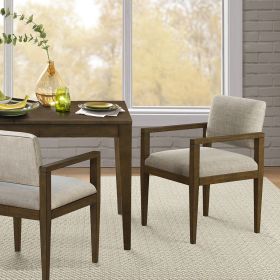 Benson Upholstered Dining Chairs with Arms (Set of 2) - as Pic