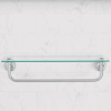 Towel bar with glass shelf, chrome - Chrome