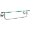 Towel bar with glass shelf, chrome - Chrome