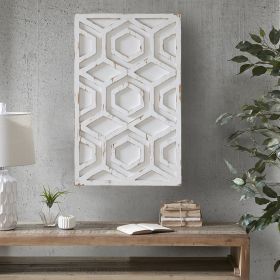 Ralston Ivory Geometric Carved Wood Wall Decor - as Pic