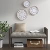 Medallion Trio Distressed White Floral 3-piece Carved Wood Wall Decor Set - as Pic