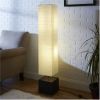 Rice Paper Floor Lamp with Dark Wood Color Base, Bulb and Paper Material Shade - CFL Bulb Included