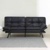 Convertible Memory Foam Futon Couch Bed; Modern Folding Sleeper Sofa-SF267PUBK - Black