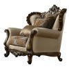 Fabric Upholstered Chair with 2 Pillows in Antique Oak Brown - as Pic