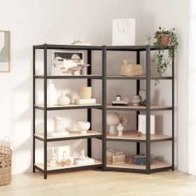 5-Layer Shelves 2 pcs Anthracite Steel&Engineered Wood - Anthracite