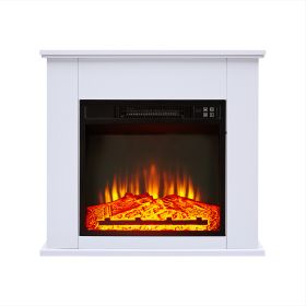 25 Inch 1400W Electric Fireplace Mantel Heater; Freestanding Space Stove with Remote Control & Realistic Flames - as Pic