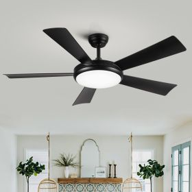 52 In Intergrated LED Ceiling Fan Lighting with Black ABS Blade - as Pic