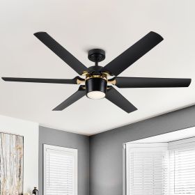 56 " Integrated LED Light Ceiling Fan with White ABS Blade - as Pic