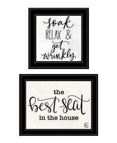 "The Best Seat in the House" 2-Piece Vignette by Fearfully Made Creations; Ready to Hang Framed Print; Black Frame - as Pic